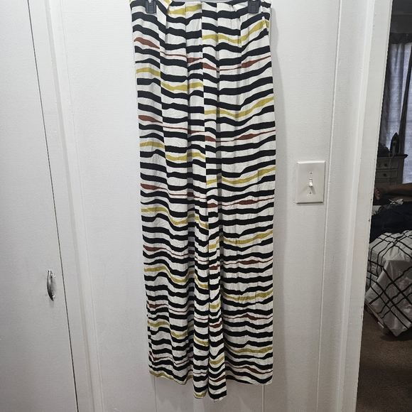 Ava Sky Wide Legged Wave Breaks Striped Pants Size M - Picture 2 of 11